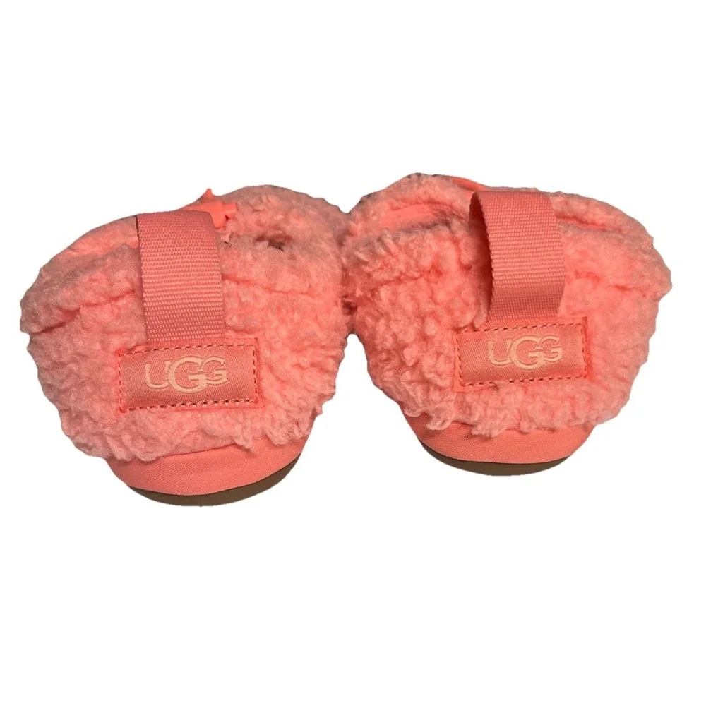 UGG Kids Plushy Slipper Coral Size 1 gift Christmas comfortable‎ Sherpa